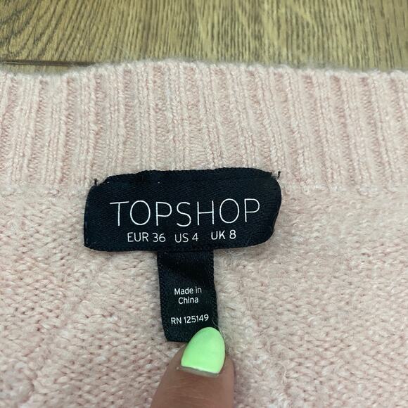 TopShop Cardigan Pink 4- Cozy Neutral Basic Grandmacore - Picture 3 of 5